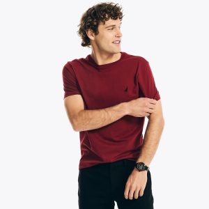 Nautica Herren-T-Shirt – unifarben, Rundhalsausschnitt