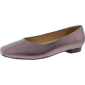 unifarben – Leder – flache Schuhe