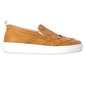 Bottega Veneta Sneaker – gewebt, zum Hineinschlüpfen, Braun, Leder, 7748697260092