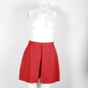 Alexander McQueen Rock – Schachtel, Falten, Mini, Rot, Baumwolle, 7703694082108