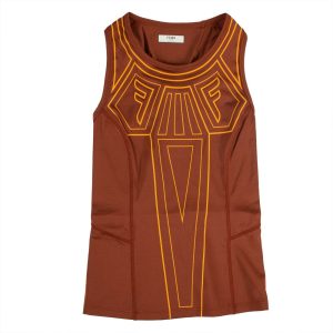Fendi Tanktop – Grafikmotiv, Logo, Top, Orange