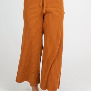 Hose – Rippstrick, ausgestellt, Karamell