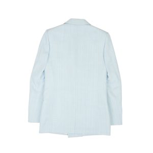 Zweireihiger Blazer – Hellblau, Viskose