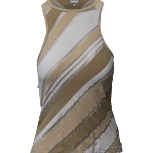 Ganni Tanktop – ärmellos, Streifenmuster, Top, Mehrfarbig, Viskose