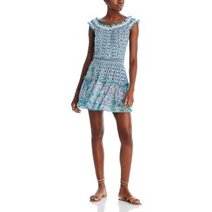 Kleid – Blumenmuster, runder Ausschnitt, Mini