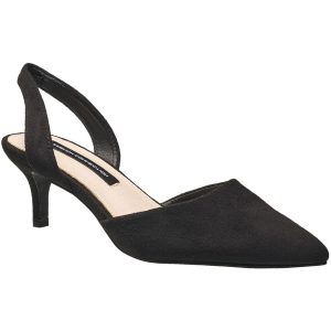 Pumps – unifarben, vegan, Veloursleder, Fersenriemen