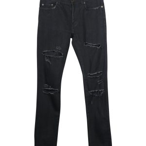 Saint Laurent Jeans – mit Rissen, Schwarz, Baumwolle, Denim, 7748912152636