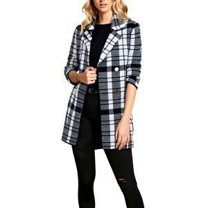 Strickjacke – Karomuster, Pullover