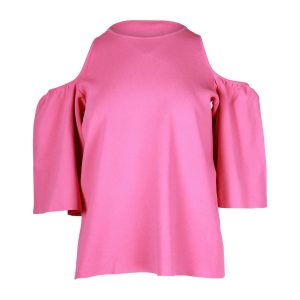Stella McCartney Bluse – schulterfrei, Rosa, Viskose, 7748776067132