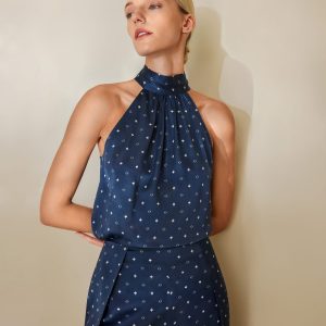 Damen-Top – Neckholder, Seide