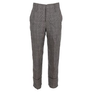 Brunello Cucinelli Hose – Hahnentrittmuster, Mehrfarbig, Leinen, 7833184763964
