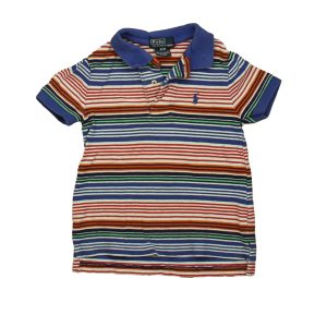 Ralph Lauren Jungen-Poloshirt – Blau, Rot, Orange, Streifenmuster, 7805935681596