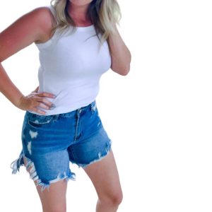 Tanktop – unifarben, Mini, gerippt, Weiß, 7803937062972