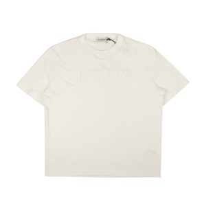 T-Shirt – Weiß, Baumwolle, mit Stickerei, Logo, Kurzarm