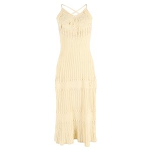 Etro Kleid – Midi, gestrickt, V-Ausschnitt, Gelb, Leinen, 7833174442044