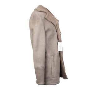 Mantel – Grau, mit Knopfleiste, Wolle