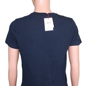 Bally Unisex-T-Shirt – 6301246, Marineblau, Blau, 100%, Baumwolle, Logo, 7706019004476
