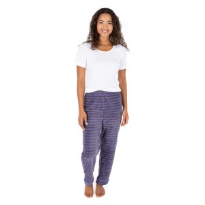 Damen-Schlafanzughose – Fleece, Streifenmuster