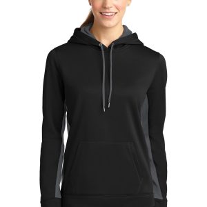 Sport-Tek Damen-Pullover – Sport-Wick, Fleece, Colorblock, mit Kapuze, LST235
