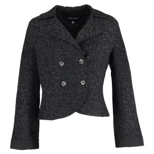 Giorgio Armani Jacke – Tiermuster, zweireihig, Grau, Wolle, 7748646895676