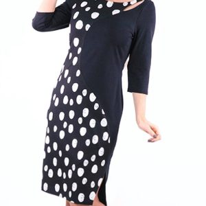 Kleid – Punktmuster, Schwarz