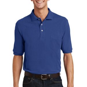 Port Authority Herren-Poloshirt – schwer, Baumwolle, Piqué, mit Tasche, K420P