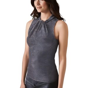 Bluse – Metallic-Optik, Nylon