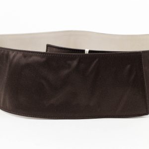 Damen-Gürtel – Braun, breit, Seidenmischung
