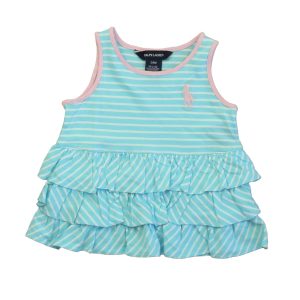 Ralph Lauren Mädchen-Tanktop – Blau, Weiß, Rosa, Top, 7805827088444