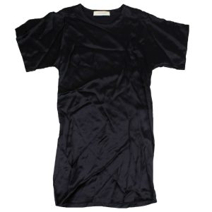T-Shirt – Marineblau, Satin, Kleid