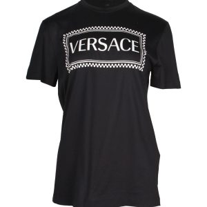 Versace T-Shirt – Logo, bedruckt, Schwarz, Baumwolle, 7705717637180