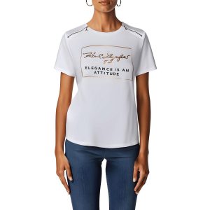 T-Shirt – Metallic-Optik, Baumwolle, Grafikmotiv