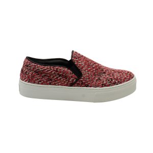 Celine Sneaker – zum Hineinschlüpfen, Rot, Baumwolle, Tweed, 7703688577084