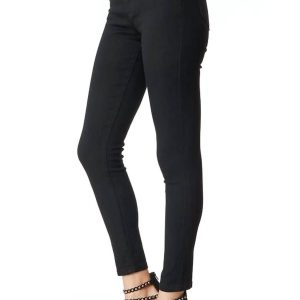 Jeans – hoher Bund, eng anliegend, Schwarz
