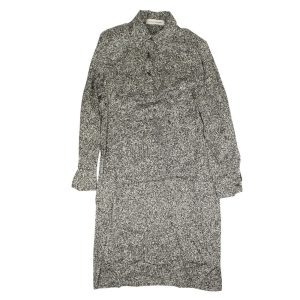Damen-Hemd – Schwarz, Weiß, Langarm, Midi, Kleid