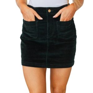 Rock – Cord, aufgesetzte Taschen, Smaragdgrün, 7704764317756