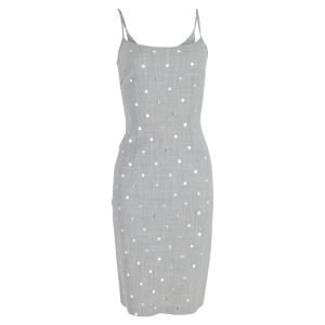 Moschino Jeans – Punktmuster, Midi, Kleid, Grau, Polyester