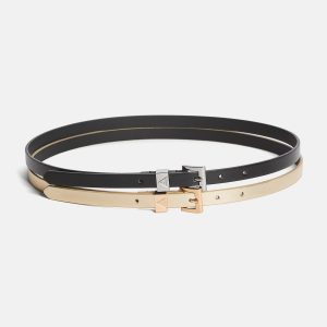 Gürtel – Schwarz, Gold, eng anliegend, zwei, Packung