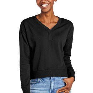 District Damen-Sweatshirt – Perfect Tri, Fleece, V-Ausschnitt