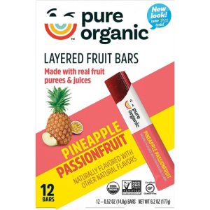 Pure Organic Fruchtriegel mit Ananas und Passionsfrucht – 9 Packungen à 6,2 oz