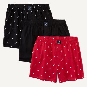 Nautica Herren-Boxershorts – gewebt, 3, Packung