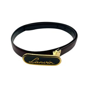Lanvin Gürtel – Leder, Braun, Logo, Schnalle, 7705720815676