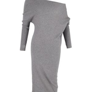 Tom Ford Kleid – schulterfrei, Grau, Kaschmir