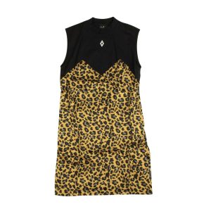 Kleid – Schwarz, Leopardenmuster, ärmellos