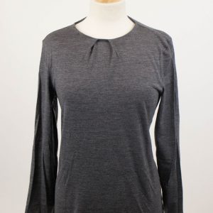 Damen-Bluse – Grau, Wollmischung, Hemd, Top