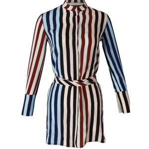 Diane von Furstenberg Hemd – Streifenmuster, Kleid, Mehrfarbig, Seide