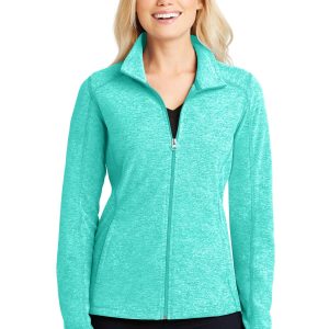 Port Authority Damen-Jacke – meliert, Microfleece, durchgehender Reißverschluss, L235