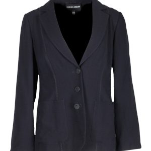 Giorgio Armani Einreihiger Blazer – Marineblau, Blau, Viskose, 7703676649532