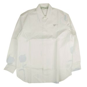 Hemd – Weiß, Blumenmuster, Streifenmuster
