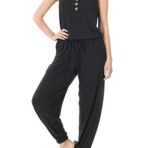Jogginghose – ärmellos, Jumpsuit, Schwarz, 7732527267900